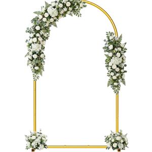 7.2FT Metal Wedding Arch Backdrop Stand,Stable Balloon Arch Frame for Wedding Ceremony Birthday Party Baby Shower Graduation Anniversary Floral Decoration,Gold