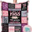 70th Birthday Gifts for Women, 70th Birthday Blanket Gifts for 70 Year Old Woman, Womens 70th Birthday Gifts, 70 Year Old Birthday Gifts for Women, 1955 Birthday Gifts for Women