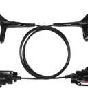 BUCKLOS Mountain Bike Disc Brake kit, MTB Mechanical Line Pulling Disc Brakes Caliper with Aluminum Alloy Levers /160mm Rotor,/is/PM Universal Adapter for Ebike/Folding Bike/Scooter/Fat Bike (Front+Rear Hydraulic Brake)