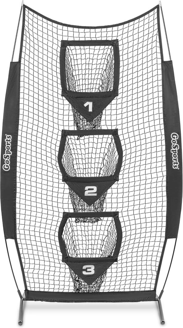 GoSports 8 x 4 ft Football Throwing Target Net - Choose Black or Red