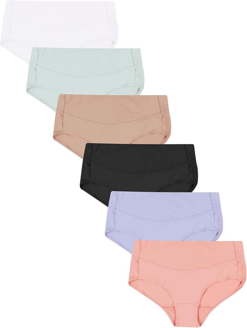 Hanes Women's Smoothing Microfiber No-Show Panties Pack, Moisture-Wicking, 6-Pack, Size 6