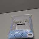 chouyatou Women Casual Long Sleeve V Neck Striped Shift Dress Loose Long Maxi Cotton Shirt Dress with Pocket (Medium, Blue)