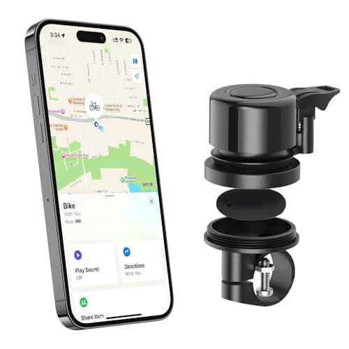 Bike Bell, Stainless Steel Bicycle Bell with Clear Loud Sound, Bluetooth Tracker for iOS Device Built-in Bells for Adults Kids, Sturdy Bell Fits 0.83'' - 1'' Handlebar for Mountain Road Bikes, Scooter