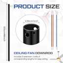 VIHOSE 48 Inch Ceiling Fan Downrod with Extension Cord 4 ft Black Downrod for Ceiling Fan 1 Inch Outside Diameter Not Threaded Suitable for a Wide Range of Fans