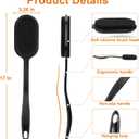 Silicone Back Scrubber for Shower, Long Handle Silicone Body Scrubber with 5.4" Wide Brush Head, Double Sided Back Brush for Shower Exfoliating Massage, 16.5" Silicone Back Brush for Men & Women