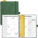 POPRUN Monthly Planner 2026-2027 (Medium 6.5" x 8.5") 18 Months Calendar (Jan 2026 - Jun 2027) - 4 Pages per Month with Expense & Notes, Stair-like tabs, Leather Cover, Sunday Starts 