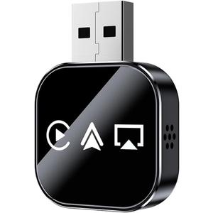 2026 Upgrade 3 in 1 Wireless Carplay Mirror Link Adapter for iPhone/ Apple/ Android Phone to Car Screen, Auto Connect, Dual 2.4/ 5GHz WiFi and Bluetooth 5.0, Wired to Wireless(for iPhone, 1pc)