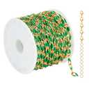 UMAOKANG 2 Meters Gold Plated Stainless Steel Jewelry Chains for Necklace Making - Green Enamel Cable DIY Chain Roll