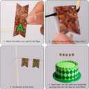 18pcs Pixel Cupcake Toppers Banner, Mini Funny Custom Name Banner Gamer Style Cake Decorations for Boys Kids Halloween Birthday Party Favors Supplies