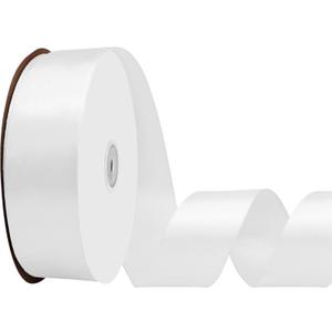 White Satin Ribbon 1-1/2 Inch x 100 Yards Fabric Ribbon Ideal for Gift Wrapping Flower Bouquet Crafts Weddings Floral Arrangements Bows