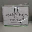 17×12In, Wedding Direction Arrow Signs Decorations, Wedding Directional Arrow Yard Signs, Double-Sided Printed Arrows Wedding Signs, 3 Packs Wedding This Way Plastic Signs with H Stakes