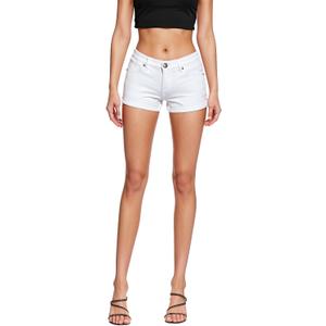 Hybrid & Company Womens Super Comfy 3 inch Inseam Butt Lifting Stretch Twill/Denim Shorts (14 Plus, White)