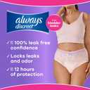 Always Discreet Adult Diapers for Women, Incontinence Underwear, Postpartum Essentials, Disposable Briefs, Max Absorbency, Bladder Leak Protection, Large, 28ct