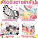 Havawish 350 Pcs Easter Bunny Party Supplies Happy Easter Disposable Tableware Set Buffalo Plaids Eggs Bunny Oval Paper Plates Cups Napkins Fork Knife Spoon for Spring Holiday Party Dinner Table Decor