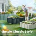 KING BIRD Raised Garden Bed 68" x 36" x 12" (2 Packs) Galvanized Steel Metal Outdoor Planter Kit Box for Vegetables, Flowers, Fruits, and Herbs, Dark Grey