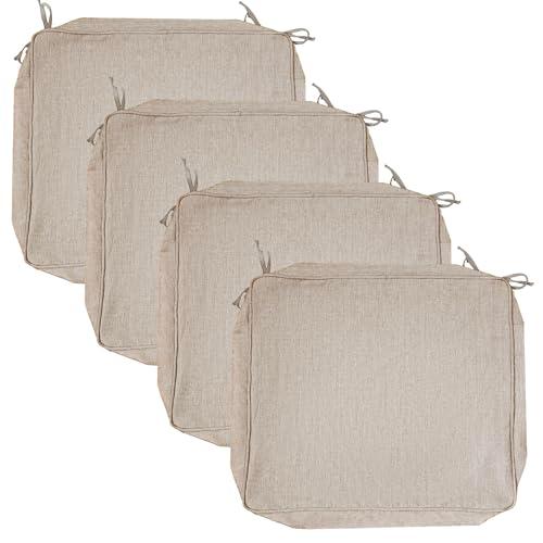 JMGBird Outdoor Patio Cushion Covers Set of 4 Chair Seat Washable Covers Water Resistant Slip Replacement Furniture Cushion Pillow Seat Cover for Couch Garden Sofa Indoor with Zipper 24x22x4