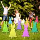 Yerliker 8 Pcs Easter Yard Signs with Stakes Outdoor Garden Bunny Lawn Signs Decorative Bunny Yard Stakes Rabbit Easter Decorations for Easter Hunt Game Home Spring Props Party Supply (Classic Style)