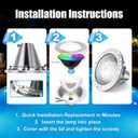 120V 10-Inch Pool Light for Inground Pools, IP68 Waterproof Pool Lights, Includes 2 x 500W Incandescent Bulbs, 100ft Cord, Direct Replacement Pentair Amerlite & Hayward AstroLite, Fits 10'' Pool Niche