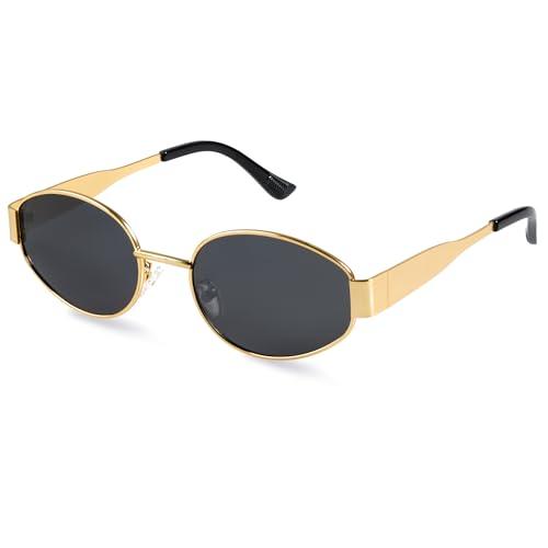 livho 2025 Trendy Oval Sunglasses - Stylish Polarized Shades for Everyday - Retro Metal Frames