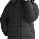 Orolay CHIIONE Winter Puffer Jacket Women's Mid-Length Relaxed Fit Warm Down Coat with Hood, Windproof Winter Parka (XX-Large, Black)