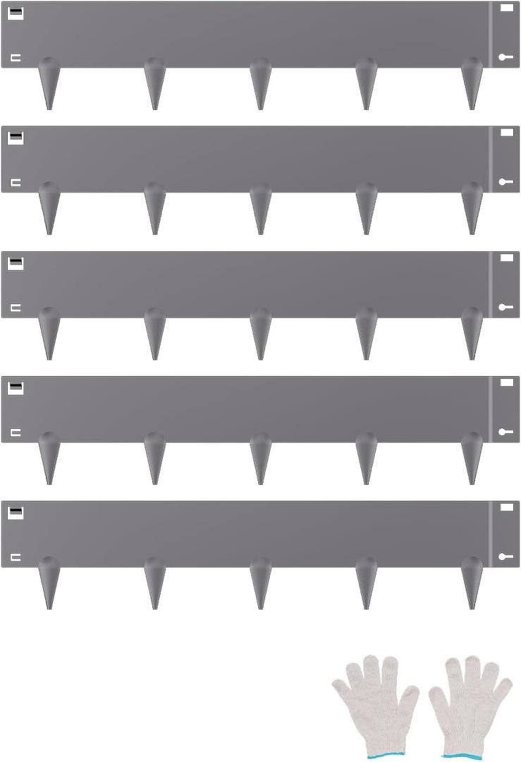 VEVOR Steel Landscape Edging, 5 Packs 39 x 5 in Rust-Resistant Metal Landscape Edging, Bendable Garden Edging Border, Heavy Duty Lawn Edging, Easy-to-Install, Flower Bed Yard Pathway Divider Dark Gray
