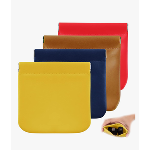 4Pcs Pocket Cosmetic Bag for Purses, Leather Small Makeup Bag Cosmetic Pouch for Women, Portable No Zipper Makeup Pouch Coin Purse Jewelry Pouch Travel Storage for Cosmetics Headphones Jewelry