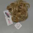Juvabun Small Messy Bun - Blonde| Curly Wave Hair Scrunchie | Everyday Wear Fake Bun | Synthetic Hair Scrunchie