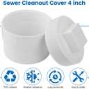 4" PVC Sewer Cleanout Adapter with Plug Pipe Fitting, PVC DWV Flush Sewer Cleanout Cap for Outdoor Garden, RVs Sewer or Drainage Piping Connect System
