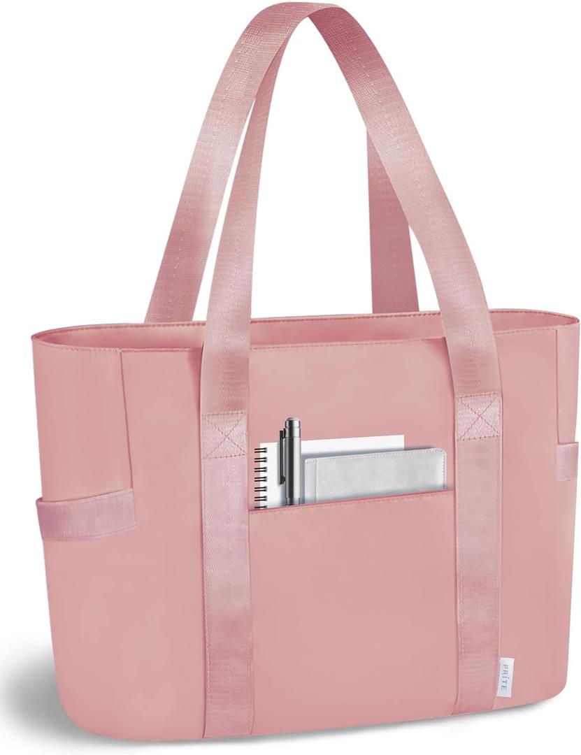 Prite Tote Bag for Women Weekender Bag with Laptop Compartment for Work Nurse Travel Gym (Small, Dark Pink)