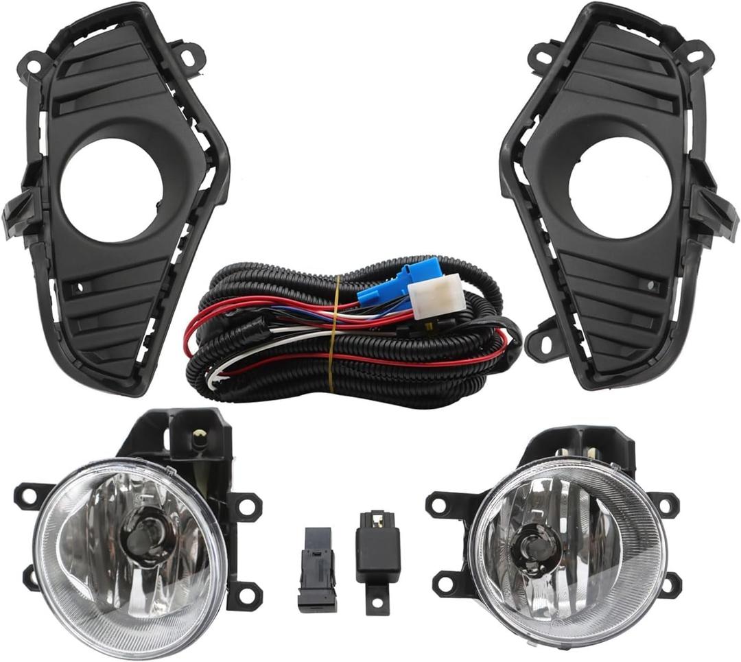 Driving Fog Lights Assembly Compatible with 2019-2023 R-A-V-Four Pair Clear Len Fog Lamps w/Switch & Wiring Harness Driver Side and Passenger Side Driving Fog Lights Assembly Compatible with 2019-2023 R-A-V-Four Pair Clear Len Fog Lamps w/Switch & Wiring Harness Driver Side and Passenger Side