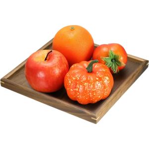 uxcell Bamboo Serving Tray, 10 x 10 Inch Square Wooden Trays Portable Serving Platters for Food Fruit, Snacks, Bread, Vanity, Weddings, Picnics, Brown (Flat)