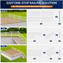 Egadis 36 in x 4 ft Modular Stair Railing Kit, ASTM Certified, White | Pioneer in Modular Aluminum Railing Kit, Textured AAMA2604 Finish Step Railing for Deck, Porch & Stairs (1 Post, 1 Panel)