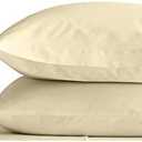 Kamas Pillow Cases Ivory Queen Size Set of 2, 1000 Thread Count,Egyptian Cotton (Ivory Queen (21X31) Pillow Cases Extra Long, Sateen Weave for Soft and Comfort Feel.