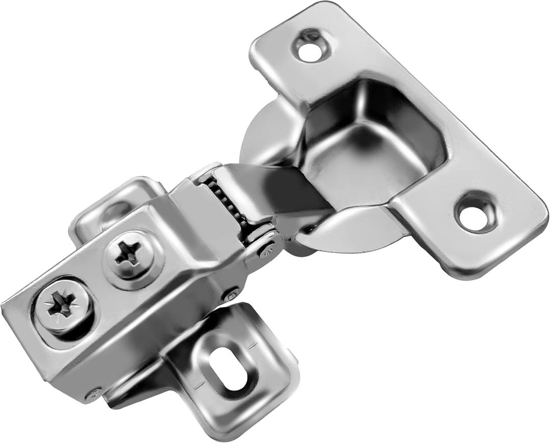 Berta 10 Pack, 5/8" Overlay Hinges, 45mm Stainless Steel Quiet 3D Soft Close Concealed for Face Frame Door  Frameless Door, 105 Open Angle Kitchen Replacement, Self Closing Hidden, Satin Nickel
