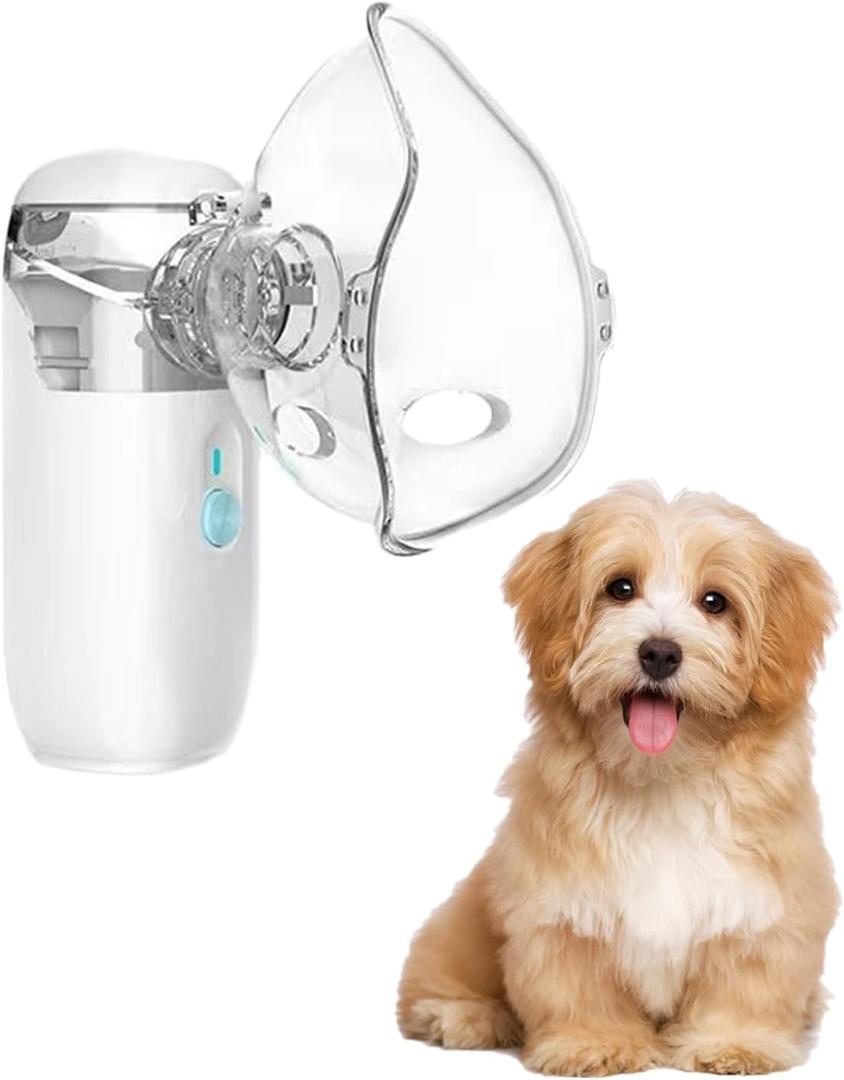 SQUARECIRCLE USB Dog Nebulizer for Pets, Nebulizer Mask for Cats and Dogs, Portable Handheld Design, 2 Different Size Masks Fit for Most Animals SQUARECIRCLE USB Dog Nebulizer for Pets, Nebulizer Mask for Cats and Dogs, Portable Handheld Design, 2 Different Size Masks Fit for Most Animals