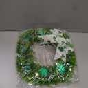 16" St Patricks Day Wreath for Front Door - 28 Clover Green Lights Battery Operated Shamrock Wreath with Bow, Spring Artificial Wreath Irish St Patricks Day Decoration for Wall Window Porch Home