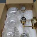 VONLUCE Bathroom Light Fixtures, 3-Light Bathroom Vanity Light with Globe Glass Shades E26 Sockets, Vanity Lights Over Mirror for Bedroom Hallway Living Room, Gold Finish