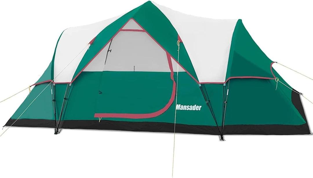 6 Person Family Camping Tent,Waterproof Windproof with Top Rainfly,Easy Set Up,Pop Up Tent for Outdoor Camping Hiking Trave (Green)