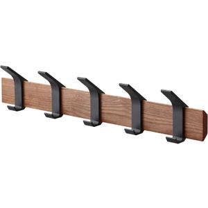 Yamazaki Home Wall-Mounted Coat Hanger Brown Steel + Wood One Size Walnut