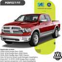 Headlights for 2009-2018 Dodge Ram 1500, for 2010-2018 Dodge Ram 2500 3500 with High/Low beam Bulbs, Driver & Passenger Side(ONLY fit Quad-Hole Single Headlight)