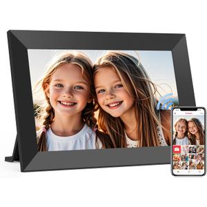 Frameo 10.1 Inch WiFi Digital Picture Frame, Smart Cloud Electronic Photo Frame with HD IPS Touch Screen Slideshow 32GB Memory Auto-Rotate Wall Mount, Share Photos/Videos from Phone by Frameo App
