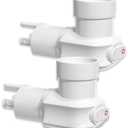 2 Pack Plug in Light Socket, 3-Prong Light Socket Plug Adapter with On/Off Switch, 360 Rotatable Outlet to Light Bulb Plug, Light Bulb Camera, E26 Base, ETL Listed, White