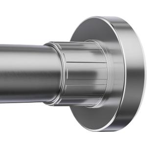 Ausemku Shower Curtain Rod 32-80 Inch Adjustable - 1 Inch Diameter Heavy Duty No drill Spring Tension Shower Rod, Non-Slip Rustproof Telescopic Rod for Bathroom, Nickel