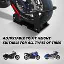 HOXWELL Heavy Duty Steel Motorcycle Wheel Chock,1800 lbs Capacity Wheel Cradle Holder,Motorcycle Front Wheel Stand with 3 Adjustable Height Holes,Easy to Carry and Move Suit for Dirt Bike,Motorcycles