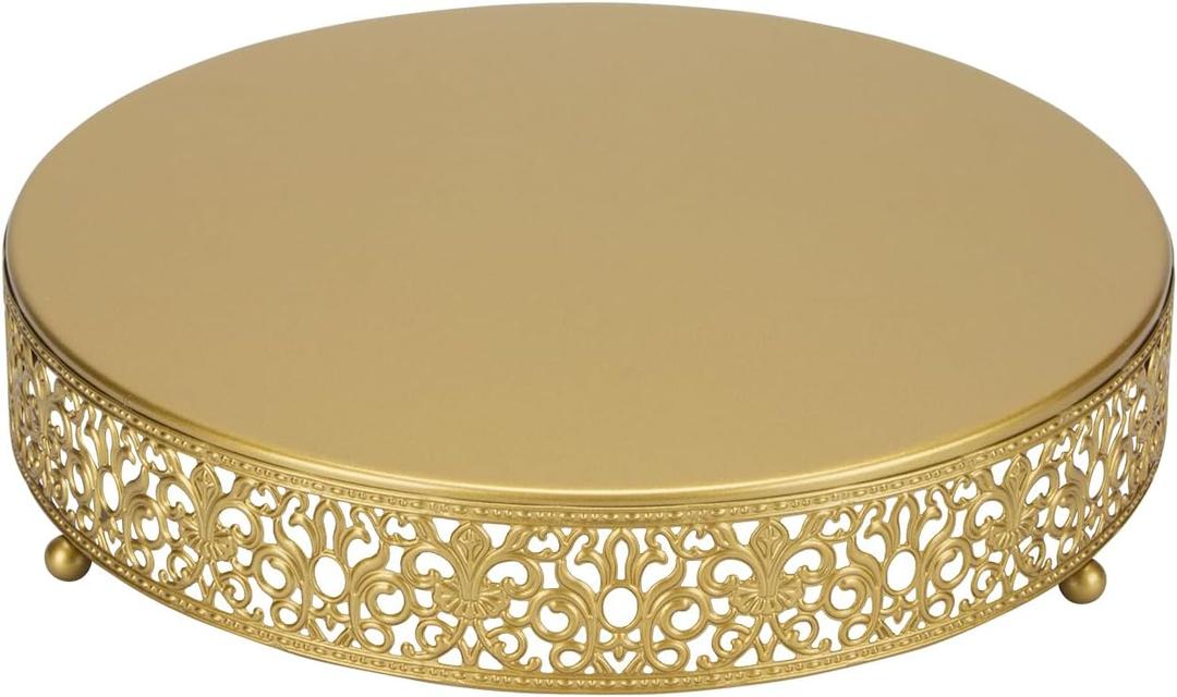 11.8  Gold Cake Stand, Metal Cupcake Dessert Stand Cake Display Holder, Cookies Fruit Serving Tray Decor Candy Table Display for Wedding Party Birthday Housewarming Anniversary (11.8in)