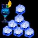 Light Up Ice Cubes for Drinks, 48PCS LED Blue Led Ice Cubes Liquid Activated, Glow in The Dark Waterproof Ice Cubes for Home Bar Supplies Summer Party Wedding Decor