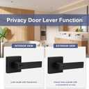 Estmoon 4 Pack Black Door Handles - Interior Door Knobs with Lock for Bedrooms, Keyless Privacy Door Levers, Heavy Duty Zinc Alloy Door Lever Set for Bedrooms Bathrooms