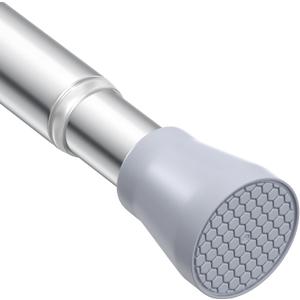 Silver Tension Curtain Rod for Windows 28 to 48 Inch,7/8"Small Shower Curtain Rod for Bathroom,Pressure Spring Tension Curtain Rod No Drilling for Closet Doorway Kitchen