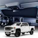 Custom Windshield Sun Shade for GMC Sierra 1500/2500/3500 2019-2026, 7-Layer Heavy-Duty UV & Heat Block Protection, 3D Scanned Fit & Instant Cooling, Zanch Foldable Truck Accessories