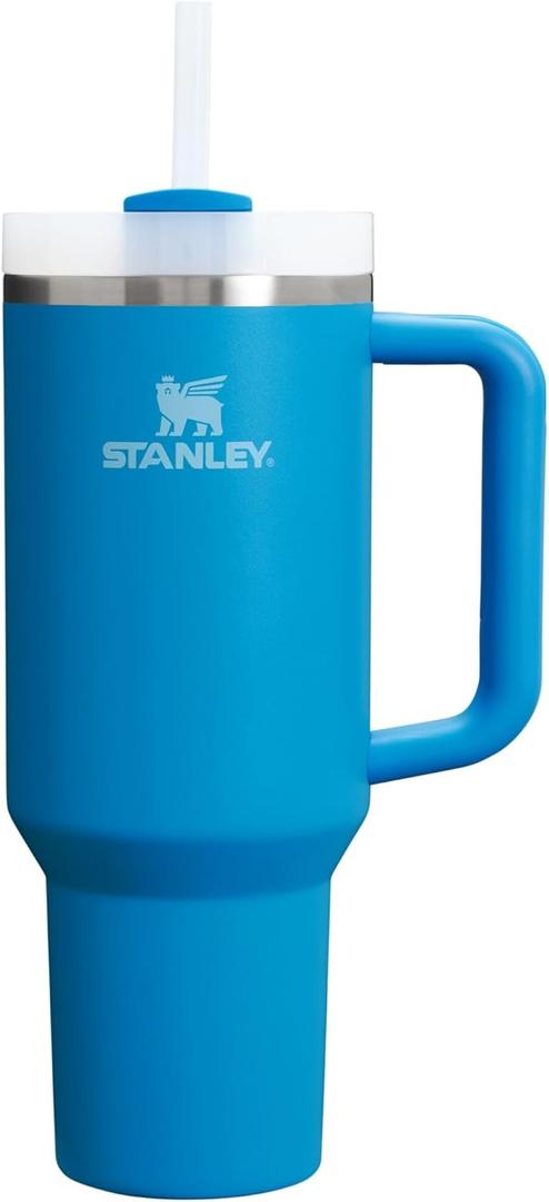 Stanley Quencher H2.0 Tumbler with Handle and Straw 40 oz | Flowstate 3-Position Lid | Cup Holder Compatible for Travel | Insulated Stainless Steel Cup | BPA-Free | Azure (40 Ounces)